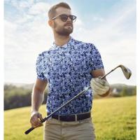 ราคา Europe and America mens clothing 2022 summer new 3D printing leisure sports golf short sleeved polo shirt lapel top (20529013494)