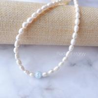 ราคา สร้อยมุกน้ำจืดแท้แต่งหินนำโชค สร้อยไปทะเล สร้อย (17381914241)