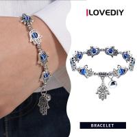 ราคา ILOVEDIY สร้อยข้อมือลูกปัดรูปตาปีศาจสไตล์ยุโรปและอเมริกันใหม่ (20743648912)