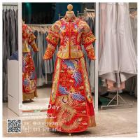 ราคา ชุดแต่งงานจีนโบราณ ชุดยกน้ำชา สีแดง สวยๆ หรู พร้อมส่ง KPL087 RED แดง (19501831209)