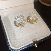 ราคา ต่างหูรูปพัดเพทายไข่มุกต่างหูเงินทอง Electroplated แท้ของ DREJEW ต่างหูฝรั่งเศสระดับไฮเอนด์สำหรับผู้หญิง (18791909057)