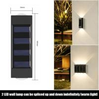 ราคา BAIMU 10 LED โคมไฟติดผนังพลังงานแสงอาทิตย์โคมไฟกันน้ำกลางแจ้งโคมไฟพลังงานแสงอาทิตย์ Luar Rumah สวนแสงขึ้นและลงส่องสว่างเซ็นเซอร์อัตโนมัติไฟ LED พลังงานแสงอาทิตย์ไฟรั้วกลางแจ้งสำหรับบ้านลานทางเดินวิลล่