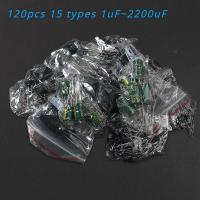 ราคา 120 125pcs 1uF 2200uF Electrolytic Capacitor Kit 25 Values 13 ValuesDIY Electronic Capacitor Assortment Set 16V 25V 50V (20904318101)
