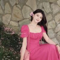 ราคา Missliu Fashio ชุดเดรสยาวสไตล์เซ็กซี่สไตล์ฝรั่งเศสชุดเดรสยาวสไตล์จีนชุดเดรสลายดอกไม้สีฟ้าคอสี่เหลี่ยมสวยงามสำหรับผู้หญิงใส่หน้าร้อน (19720604159)