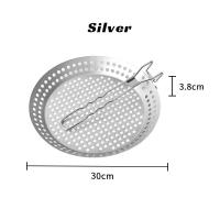 ราคา ถาดใส่ที่ปิ้งย่างพับได้แบบพกพาสำหรับปิคนิคตั้งค่ายจานบาร์บีคิวทรงกลมสำหรับบ้านกะทะบีบีคิว (21085464500)