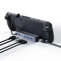 ราคา แท่นวางไอน้ำสำหรับเล่นเกมบนดาดฟ้าเป็น HDMI 4K 60HZ RJ45 USB PD 100W ชาร์จ USB อบไอน้ำแบบ C ด็อกต่อขยายแท่นวางมือถือ Type C สำหรับโต๊ะอบไอน้ำแลปท็อปโทรศัพท์แท็บเล็ต (20102668599)