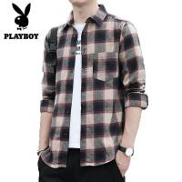 ราคา PLAYBOY เสื้อเชิ้ตลายสก๊อตผู้ชายสไตล์เกาหลีแขนยาว (1465774608)
