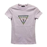 ราคา GUESS เสื้อยืดทรงสามเหลี่ยม GUESS ลายตัวอักษรสีตัวอักษรเสื้อผู้หญิงแขนสั้นเข้ารูประบายอากาศได้ดีผ้าฝ้ายบางสำหรับฤดูร้อน (14507935760)