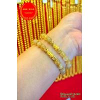 ราคา กำไลหินไหมทองปี่เซี๊ยะทองเเท้ 99 99 หนัก 0 1 กรัม สามารถเลือกความยาวได้ค่ (12804583818)