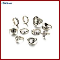ราคา Bluelans 10ชิ้น เซ็ต Boho ย้อนยุคสำหรับผู้หญิงดวงอาทิตย์ลูกธนูขนนกแหวนวงบางสนับแข้ง Midi แกะสลัก (18892728179)