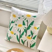 ราคา New Cotton Canvas Tulip Rose Floral Embroiderey Cushion Cover 45x45 Pillow Cover Ornamental Pillow Case for Living Room Luxury Home Decor (20015573063)