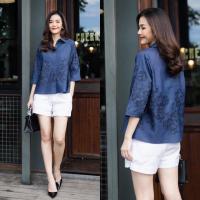 ราคา เสื้อยีนส์เกรดพรีเมี่ยม เนื้อผ้าหนากำลังดีผ้าดีค่ะ ดีเทลงานปักลายดอกพรีเมียม งานปักทั้งตัวด้านหน้าเเละด้านหลัง ปักสวยโดดเด่นตัดกับผ้ายีนส์ อลังการมากค่ะ เสื้อเชิ้ตทรงสวยคลาสสิค ใส่แล้วดูดี แม็ทช์ได้กั