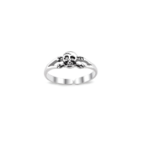 ราคา Silver thai Jewelry แหวนนิ้วเท้าเงินสเตอร์ลิง หัวกะโหลก Sterling Silver Skull Toe Ring (20487112588)
