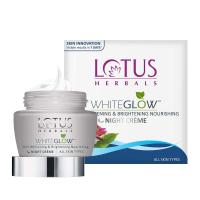 ราคา Lotus Herbals Cream White Glow Skin Whitening And Brightening Nourishing Night Creme 60G pack of 2 (15793371766)