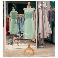 ราคา ชุดราตรีออกงาน ชุดราตรีสวยหรู ชุดราตรีสั้นหรู PFS039 GRN เขียว เขียวมิ้น dressy day (8839311875)