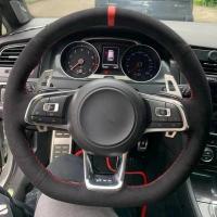 ราคา ปลอกพวงมาลัยรถยนต์หนังนิ่มถักเปียเย็บด้วยมือสำหรับ Volkswagen Golf 7 GTI MK7 R VW POLO GTI Scirocco 2015 2016 (21170400918)