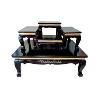 ราคา โต๊ะหมู่บูชา หมู่ 5 หน้า 5 สีโอ้คขอบทอง ไม้กระท้อน 1 ชุด 5 ชิ้นรวมฐาน (2279184199)