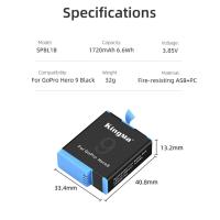 ราคา KingMa GoPro Hero 12 11 10 9 Battery and Charger For Gopro 9 10 11 12 แท่นชาร์จ และ แบตเตอรี่ ยี่ห้อ KingMa battery and Charger (5492550966)