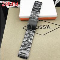 ราคา New สายนาฬิกาข้อมือ FOSSIL สเตนเลส ปากแบน 24 มม สีดํา สําหรับผู้ชาย JR1401 (19818208987)