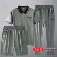 ราคา Original Balmain Paris เสื้อยืดแขนสั้นผู้ชายฤดูร้อนกางเกงลำลองแห้งเร็วกางเกงขาสั้นชุดสามชิ้น (19489909596)