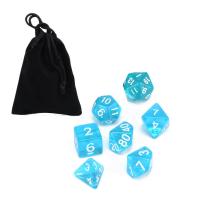 ราคา Idealworld 7 Pcs โปร่งแสงสีฟ้าลูกเต๋าหลายเหลี่ยมชุด RPG DND พร้อมกระเป๋าลูกเต๋า (20009300170)