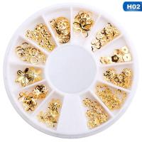 ราคา โลหะแต่งเล็บ โลหะสีทอง ตลับโลหะรวม12แบบ (19409708714)