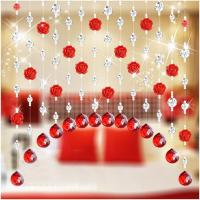 ราคา ม่านลูกปัดดอกกุหลาบแก้วคริสตัลห้องรับแขกห้องนอนผ้าม่านฉนวนของตกแต่งงานแต่งงานประตูหน้าต่าง (20797404989)