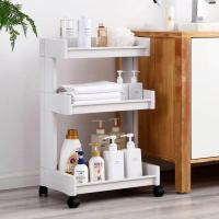 ราคา ชั้นวางของ 3 4 ชั้น แบบมีล้อเลื่อน ชั้นล้อเลื่อน ชั้นวางของข้างตู้เย็น ชั้นวางของในห้องครัว (4711288290)