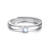 ราคา 925แหวนเพชรคริสตัลสีเงินปรับได้แหวนแต่งงานคู่แหวนคริสตัลเพชรคู่แหวน (20836985511)