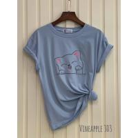 ราคา Vineapple303เสื้อยืดผู้หญิงติดดอกไม้เสื้อแฟชั่นแขนสั้นแขนยาวoversize เสื้อสาวอวบเสื้อยืดปักคอกลมคอวีไซส์ใหญ่ลายทางสกรีนT shrit (20865134636)