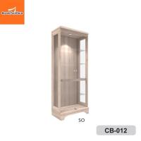 ราคา ตู้โชว์กระจก80ซม ไฟLED ตู้โชว์สินค้าW80xD43xH195CM สินค้าประกอบเสร็จพร้อมใช้ Brownfurniture (17392246935)