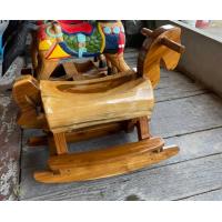 ราคา เก้าอี้โยก ม้าโยกเยก ม้าไม้ ทำจากไม้สัก สีไม้คลาสสิค สูง 75 ซม รับน้ำหนักได้ 90 กก แข็งแรง ทนทาน (17437577628)