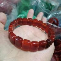 ราคา หินโมราสีแดงธรรมชาติกำไลข้อมือลูกปัดจานสร้อยข้อมือหินสีสีแดง Sardonyx (20266939715)