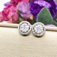 ราคา ต่างหูเพชร CZ ดีไซน์เพชรประกบ แบบหรูสไตล์แบรนด์ ล้อมเพชร 1 แถว (10450771541)