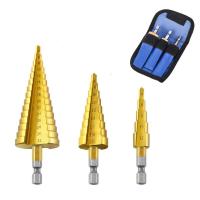 ราคา ดอกเจดีย์แท้ 6pcs HSS Step Drill ดอกสว่าน ทรงเจดีย์ เจาะขยาย คว้านรู เคลือบไทเทเนี่ยม ดอกเล็ก ใหญ่ ขั้นบันได StepDrill เจาะรู ขยายรู คว้านรู HSS Steel Step C (15002341982)