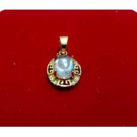 ราคา จี้เพชรพญานาค จี้หินมณีใต้น้ำ ขนาด 1ซม ล้อมรอบทองไมครอนฉลุ ประดับเพชร CZ (416120013)