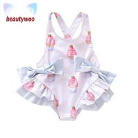 ราคา beautywoo ชุดว่ายน้ำเด็กทารกผู้หญิง ชุดว่ายน้ำวันพีช ลายไอศครีม (9614826270)
