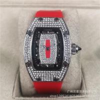 ราคา นาฬิกาสีแดงสด RM ดูร่ำรวยนาฬิกาผู้หญิงถังใส่ไวน์นาฬิกาควอตซ์ยางนาฬิกาแฟชั่น (19372172744)