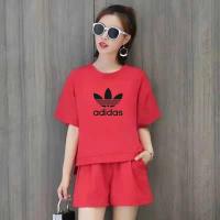 ราคา ADIDAS ชุดวอร์มลำลองสำหรับผู้หญิงเสื้อยืดและกางเกงขาสั้นสำหรับฤดูร้อน2ชิ้นสำหรับสวมใส่ในชีวิตประจำวันและเล่นกีฬา5สี (12921947428)