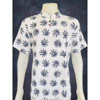 ราคา เสื้อผ้าฝ้าย ผ้าพื้นเมือง ลายกัญชา คอจีน กระดุมกะลา 2 เม็ด แขนสั้น (19184846966)