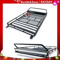 ราคา แร็คหลังคาที่เก็บกระเป๋าเดินทางบนหลังคารถขนาดใหญ่พร้อมแถบไฟ LED สำหรับรถตีนตะขาบ1 10รถ SCX10แกน90046 TRX4 Traxxas (21170574252)