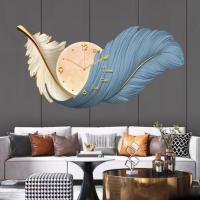 ราคา นาฬิกาติดผนัง นาฬิกาแขวนผนัง นาฬิกาแขวน 3D นาฬิกาแขวนผนัง ประดับขนนก สไตล์นอดิก แบบเงียบสงบ ไม่เจาะผนัง (21304238101)