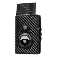 ราคา Ultra thin MensLeather Wallet with RFID Protection Push Up Card Holder with Apple AirTag Cover without Air Tag (21057253449)