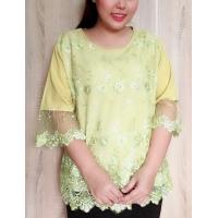 ราคา เสื้อผ้าแก้วปักลายดอกไม้สวยๆ อก46 (17498730480)