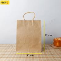 ราคา ถุงกระดาษ ถุงกระดาษคราฟท์ ถุงกระดาษหูหิ้ว สีน้ำตาล 25 ใบ แพค jingjopackaging (8738575427)