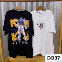 ราคา พร้อมส่ง D37 เสื้อผู้ชาย ผู้หญิง S XXXL T shirt เสื้อยืเเสิ้อยืดแขนสั้น Off White กันดั้ม (17304196157)