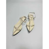 ราคา Sandals 39 รองเท้าแตะรัดส้น หัวแหลมสีครีม ส้นเตีย (20826584999)