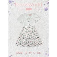 ราคา เช็คของก่อนโอนเงิน S XL 1184 งานป้าย Dress World เดรสสั้น กระโปรงลายดอก แต่งกั๊ก คอบัว ใส่ได้ทุกงานเลยจ้า (21262905005)