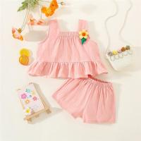 ราคา ชุดสูทเด็ก0 3ขวบทารกแรกเกิดสูทเด็กผู้หญิงสีทึบไม่มีแขนหวานเรียบง่ายลายดอกไม้น่ารัก กางเกงขาสั้นเหมาะสำหรับฤดูร้อน (17958729590)