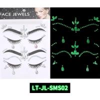 ราคา สติ๊กเกอร์ตกแต่งใบหน้าประดับพลอยเรืองแสงสำหรับผู้หญิงสติ๊กเกอร์ติดผนังพลอยคริสตัลสำหรับตกแต่ง (20522638803)